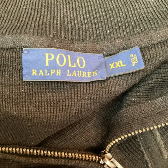 Polo Ralph Lauren Mens Medium Half-Zip Pullover Sweatshirt Black - Picture 7 of 9